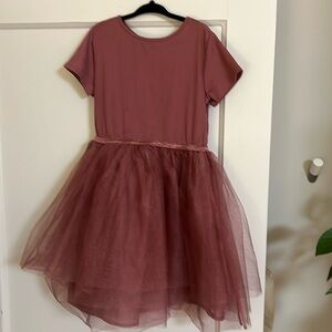 H&M mauve pink girls dress with tulle skirt size 6x/7